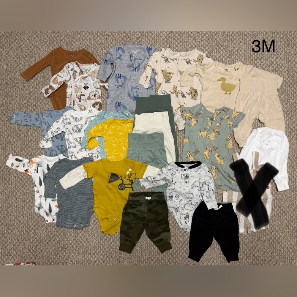 Assorted Baby Onesies and Pants Sets